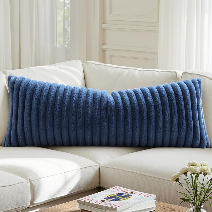 decorUhome Cozy Faux Fur Throw Pillow Covers 14x36 Set of 1 Decorative Soft - Image 6