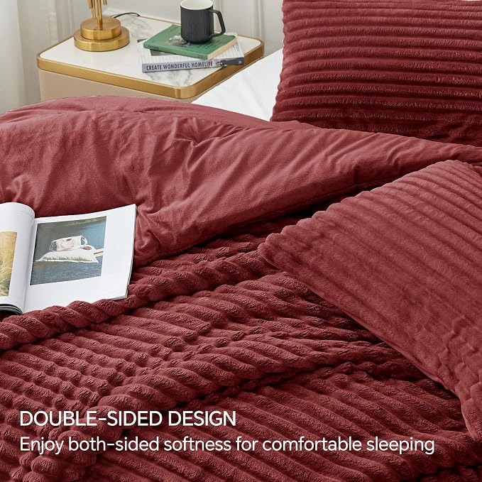 BEDELITE Fleece California King Comforter Set -Super Soft & Warm Fluffy - Image 4
