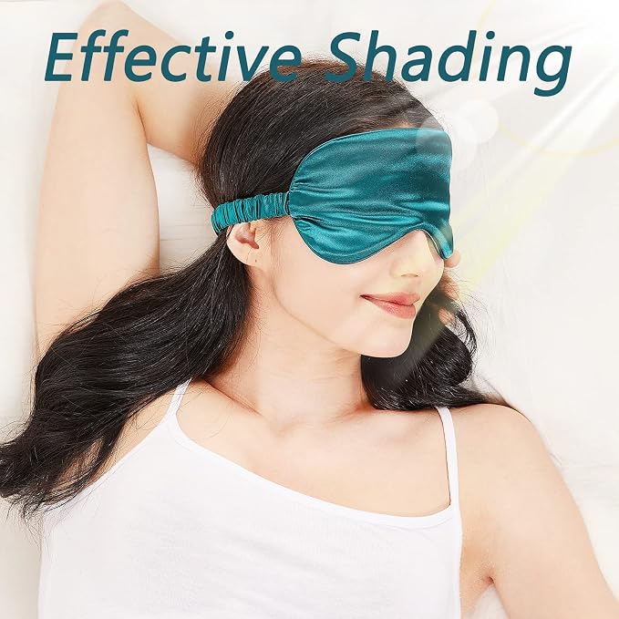 LERSVICVIL Sleep Mask 4 Pack Silk Eye Cover Soft Satin Blindfold Elastic Strap - Image 3
