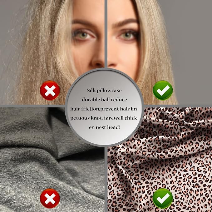 Mulberry Silk Pillowcase for Hair and Skin Standard Size Leopard Print Silk - Image 4