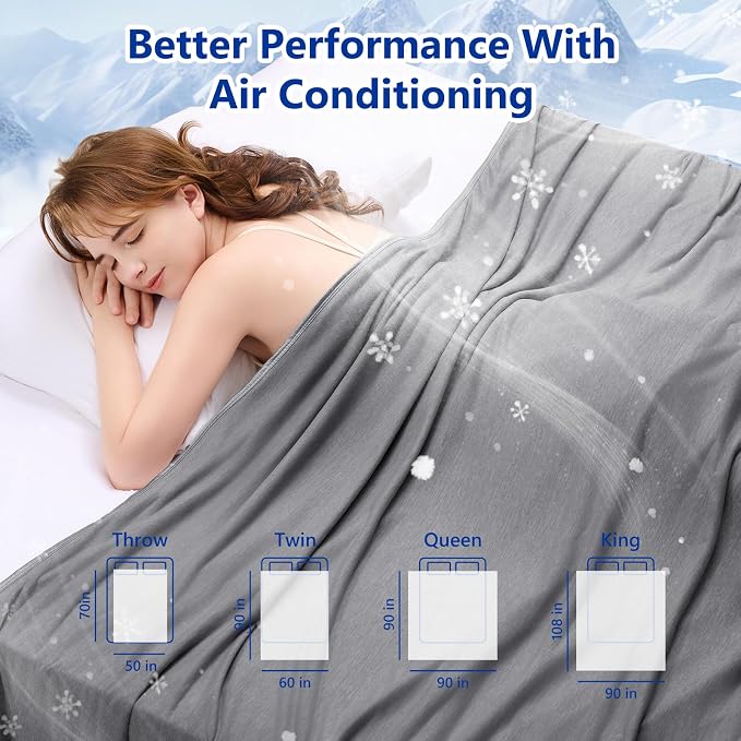 Topcee Cooling Blanket for Night Sweats Absorbs Heat to Keep Adults Cool on - Image 7