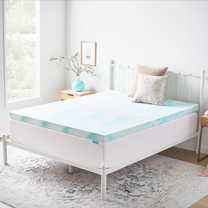 Linenspa 3 Inch Swirl Gel Memory Foam Mattress Topper, Twin Size – Cooling Gel - Image 8