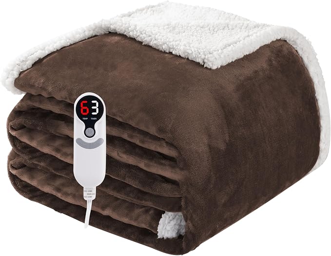 Electric Heated Blanket Full Size 72"x84", Soft Flannel by Soypipo