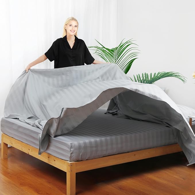 Flat Sheet Only Calking Size, 400 TC 100% Egyptian Cotton Flat Sheet Striped - Image 7