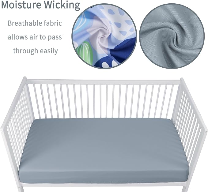 GUNTAIL Baby Crib Sheets for Boys Girls, 2 Pack Fitted Crib Sheet for Standard - Image 2