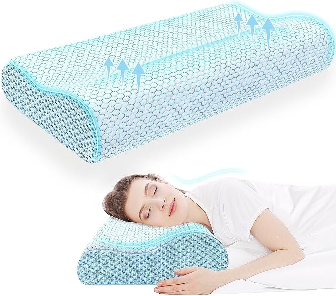 CloudBliss Memory Foam Pillow, Ergonomic Neck Contour Cervical Pillow by CloudBliss
