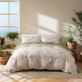 OAITE Duvet Cover Twin Size, Reversible Fresh Camellia Light Yellow Duvet Cover by OAITE