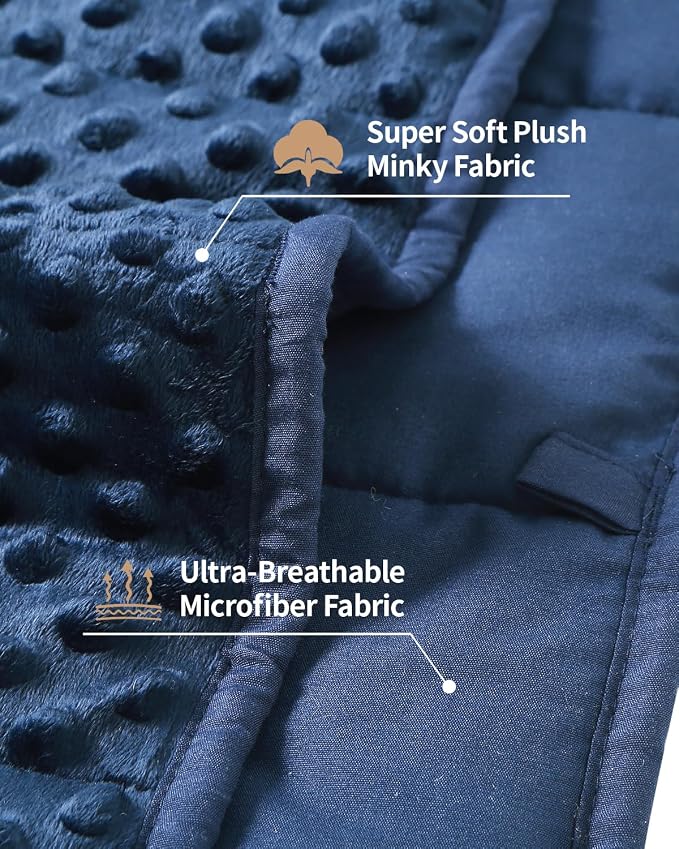 Mr. Sandman Weighted Blanket 3LBS 36 x 48 Inches, Minky Dots Heavy Blanket - Image 3