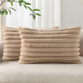 Pallene Faux Fur Plush Lumbar Throw Pillow Covers 12x20 Set of 2, Luxury Soft by PALLENE