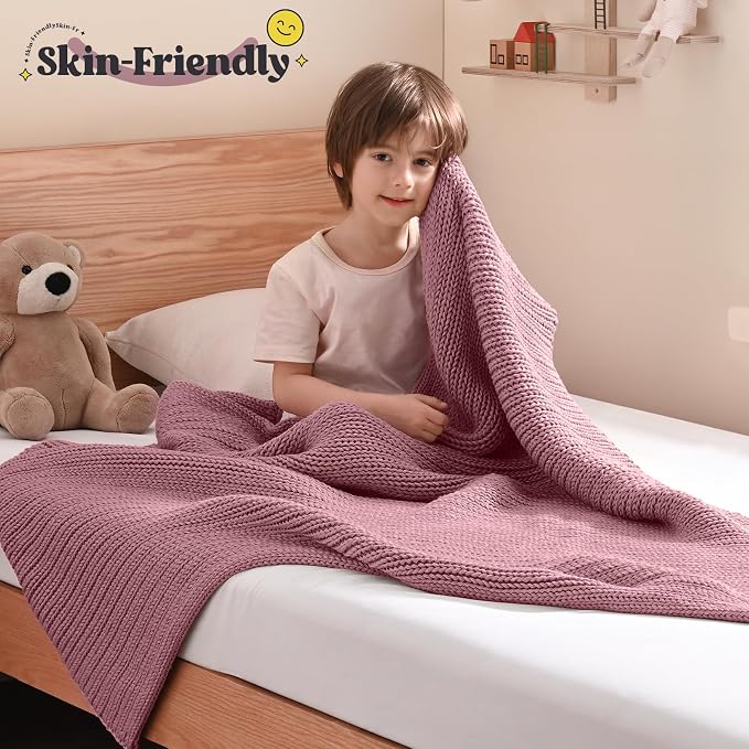 Guohaoi Knitted Weighted Blanket Kids No Beads Cooling Heavy Blanket, Home - Image 2