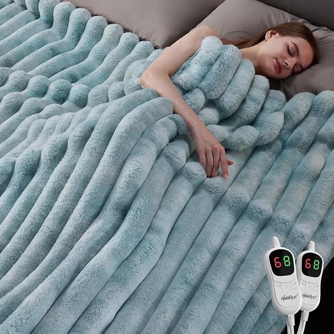 Heated Throw Blanket, Faux Fur Cozy Heating Blanket - Image 6