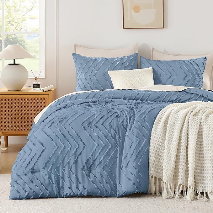 Andency Greyish Blue Twin/Twin XL Comforter Set, Twin Bed Comforter by Andency