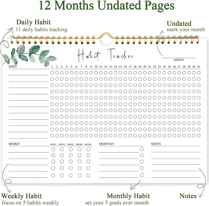 Habit Tracker Calendar, Aesthetic Daily Weekly Goal and Habit Tracker Journal - Image 5