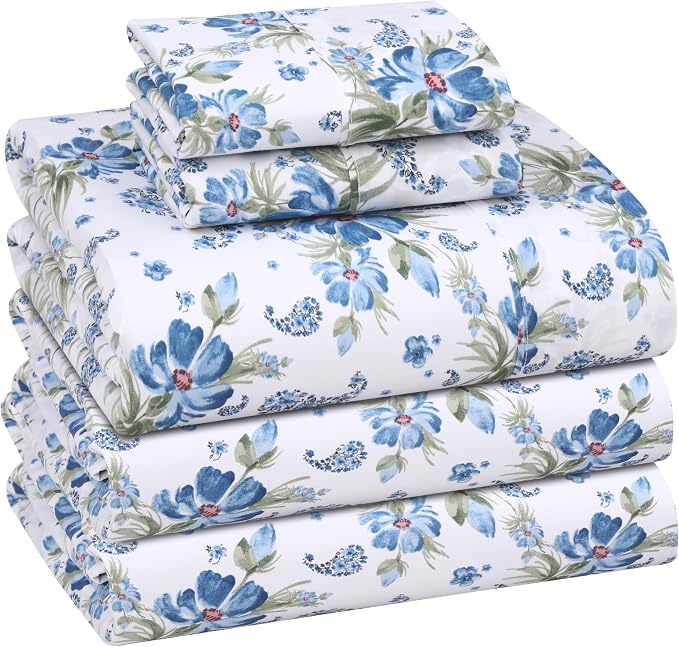 RUVANTI 100% Cotton Sheets – Split King Size Percale Bedding, Cooling & by Ruvanti