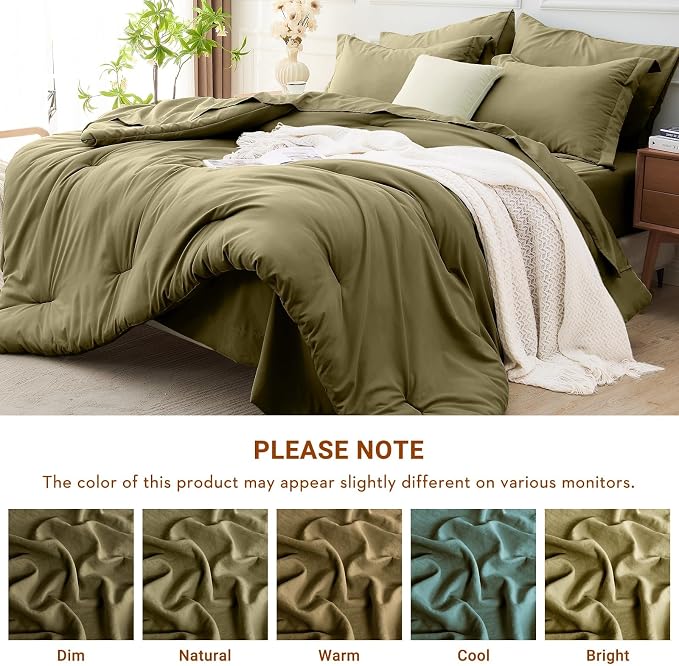 MUXHOMO 7 Pieces California King Comforter Set, Soft Bed in a Bag Cal King Size - Image 7