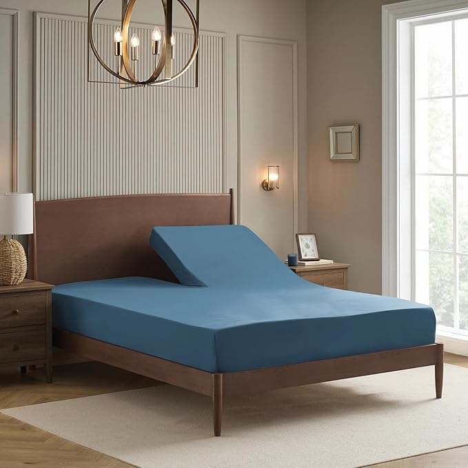 Split Head King Sheets Set for Adjustable Beds 4 Piece Flex Top Bed Sheets – by SweetHomeCollection