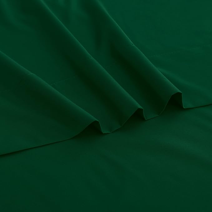 Sfoothome Blackish Green Flat Sheet, Ultra Soft and Comfortable Microfiber Top - Image 2