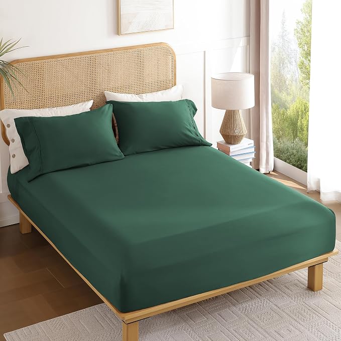 Twin Sheet Set 3 Piece, Wrinkle Free, Oeko-Tex Certified Bedsheets，Olive Green - Image 7