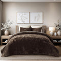 EVERGRACE Velvet Quilt Set Queen Size, Luxurious Soft Striped Channel Bedding by EverGrace