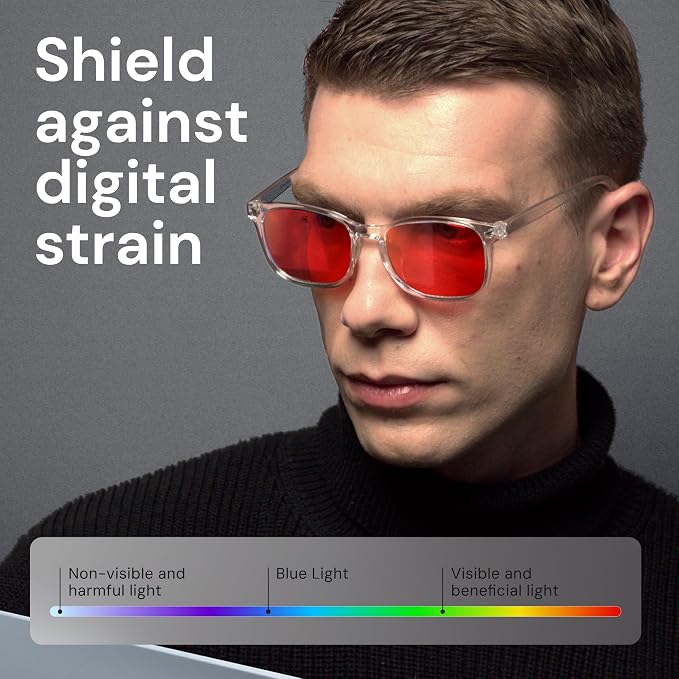 Gaoye Transparent with Red Lenses Blue Light Glasses - Image 5