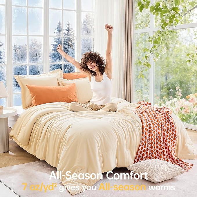 MUXHOMO Full Comforter Sets, All Season Ultra Soft Down Alternative Bedding - Image 4