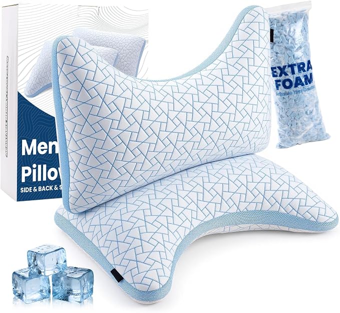 A-Pce Adjustable Pillow, Queen Size Set of 2 Bed Pillows by A-PceforSeat
