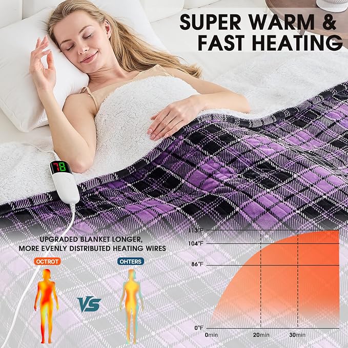 OCTROT Heated Blanket Electric, Twin Size 62X84, Heating Blanket - Image 2