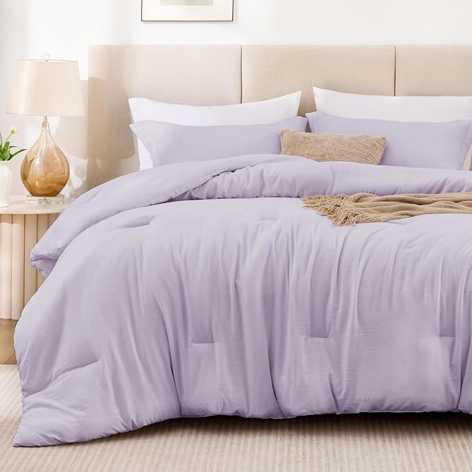 Love's cabin Lavender Full Comforter Set, 3-Piece Prewashed Bed Set - Image 2