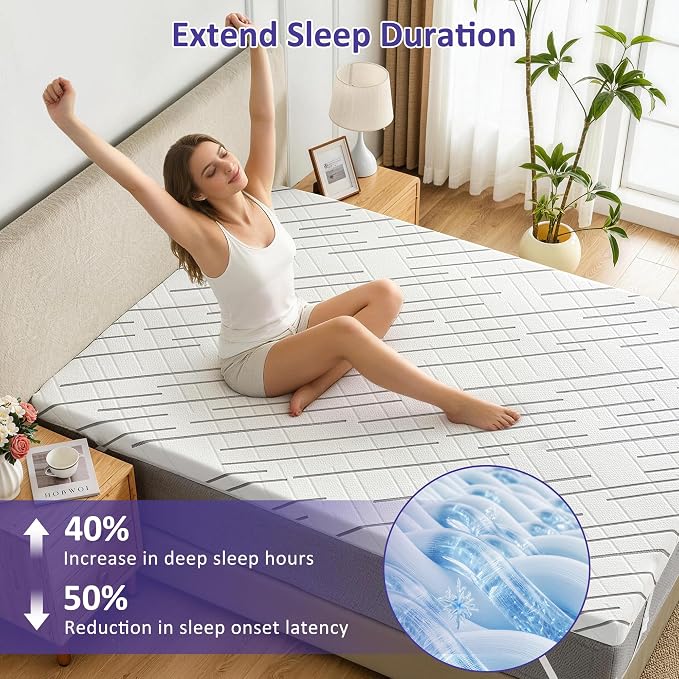 3 Inch Gel Memory Foam Mattress Topper Queen Size - Image 2