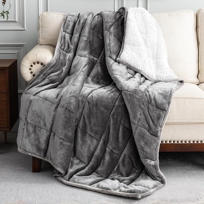 Uttermara Weighted Blanket Queen Size 15lbs 60x80 inches, Soft Plush Fleece by Uttermara