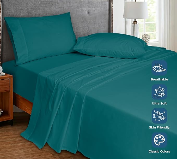 Royale Linens 100% Organic Cotton Full Flat Sheet Only - Image 4
