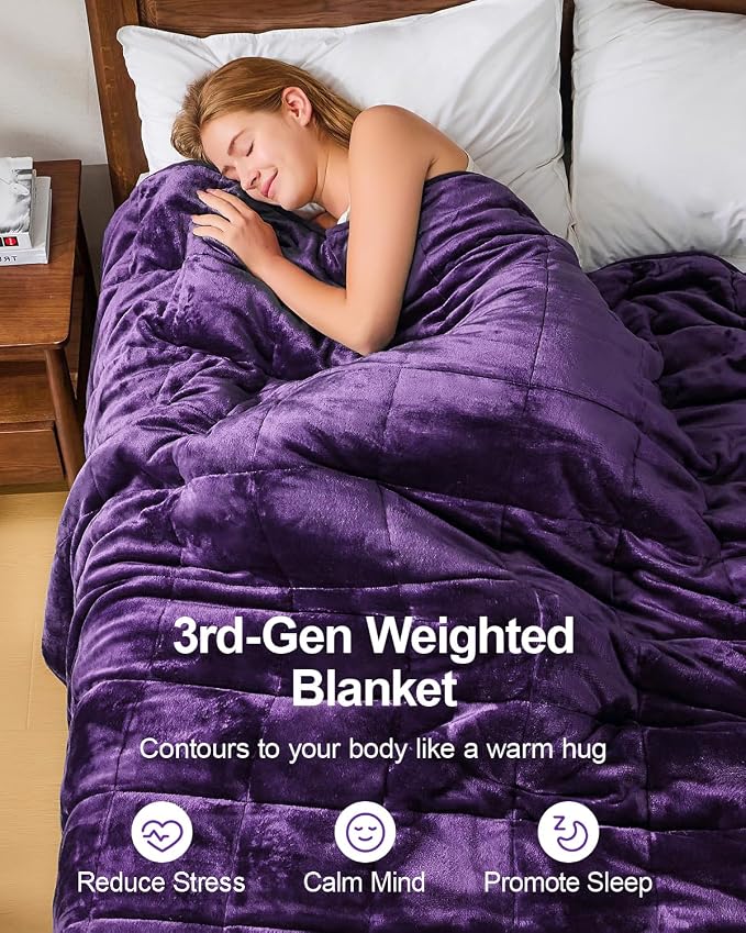 Super Fuzzy Soft Sherpa Fleece Weighted Blankets, 15 lbs Dual Sided Fluffy - Image 2