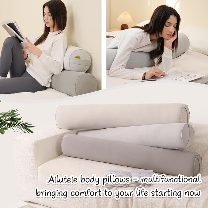 Body Pillow for Adults, Long Round Pillow, Big Cylindrical Pillow, Large Full - Image 7