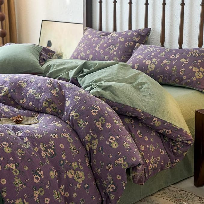 mixinni Vintage Floral Duvet Cover Queen Set - Image 2