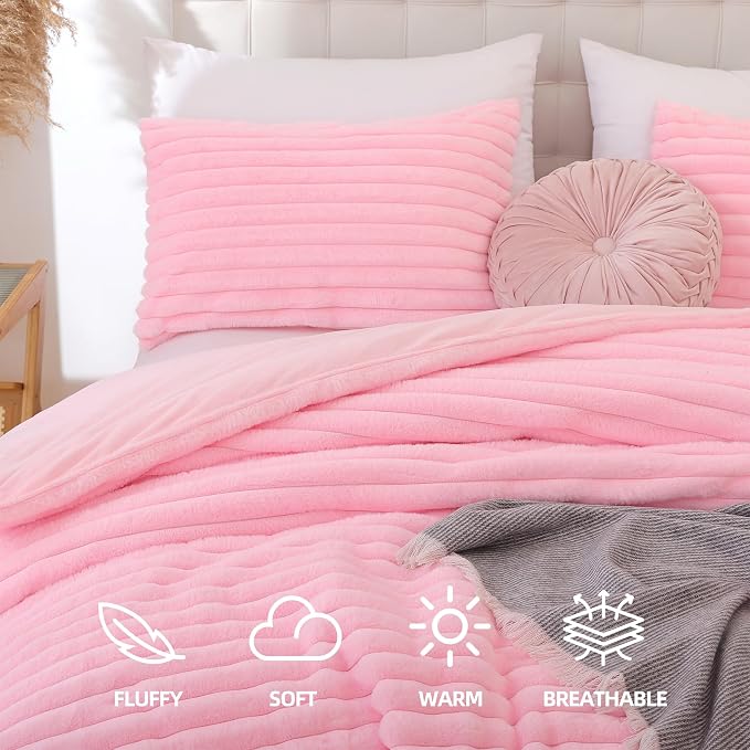 Smoofy Fluffy Full Size Comforter Sets 3 Pieces - Image 2