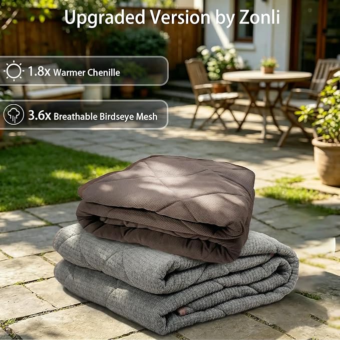 ZonLi 15lbs Weighted Blanket for Adults Sleeping, Double-Sided All Season - Image 2
