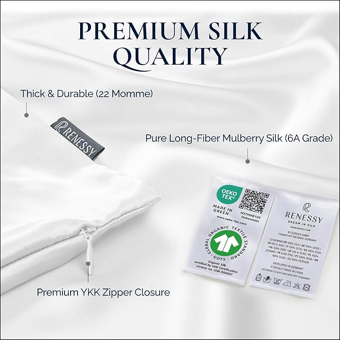Premium Silk Pillowcase 100% Organic Mulberry Silk, 22 Momme, Grade 6A - Image 6