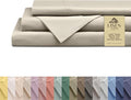 Linen Home 100% Cotton Percale Sheets Queen Size, Light Taupe, Deep Pocket by LINENHOME