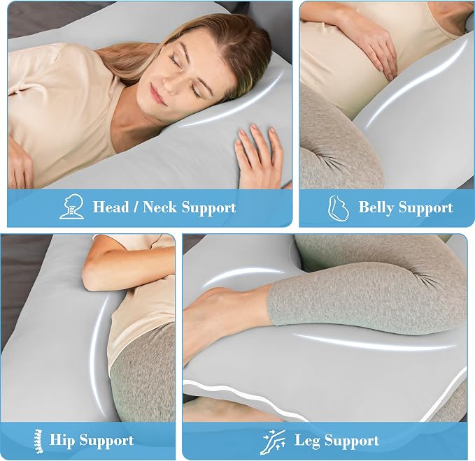 Cute Castle Cooling Cover Pregnancy Pillows, Soft U-Shape Maternity Pillow - Image 6