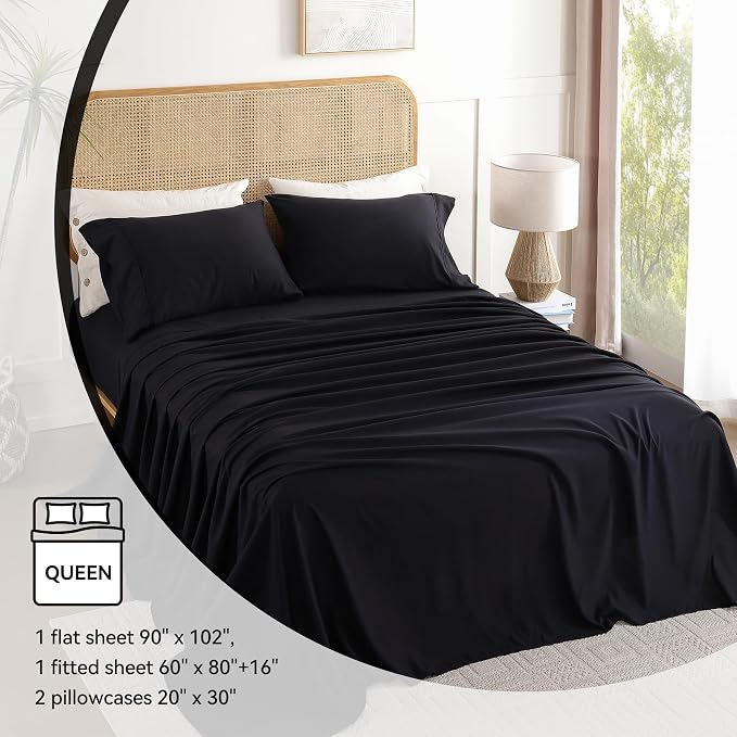 Queen Sheet Set 4 Pieces, Wrinkle Free, Oeko-Tex Certified - Image 6