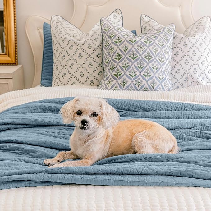 EVERGRACE x Kinsey Walsh Cross Stitch Pre-Washed Cotton Quilt Bedding Set Queen - Image 5