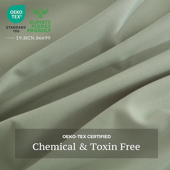 JSD Sage Green Duvet Cover Set King Size, 3 Piece Duvet Cover - Image 4