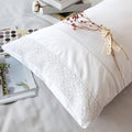 100% Cotton Lace Pillow Cases Queen Size Set of 2 by RANZNAZPillowcase