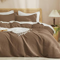 PHF Waffle Duvet Cover Set California King, No Snagging Soft Luxury Textured by PHF
