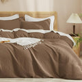 PHF Waffle Duvet Cover Set King Size, No Snagging Ultra Soft Luxury Textured by PHF
