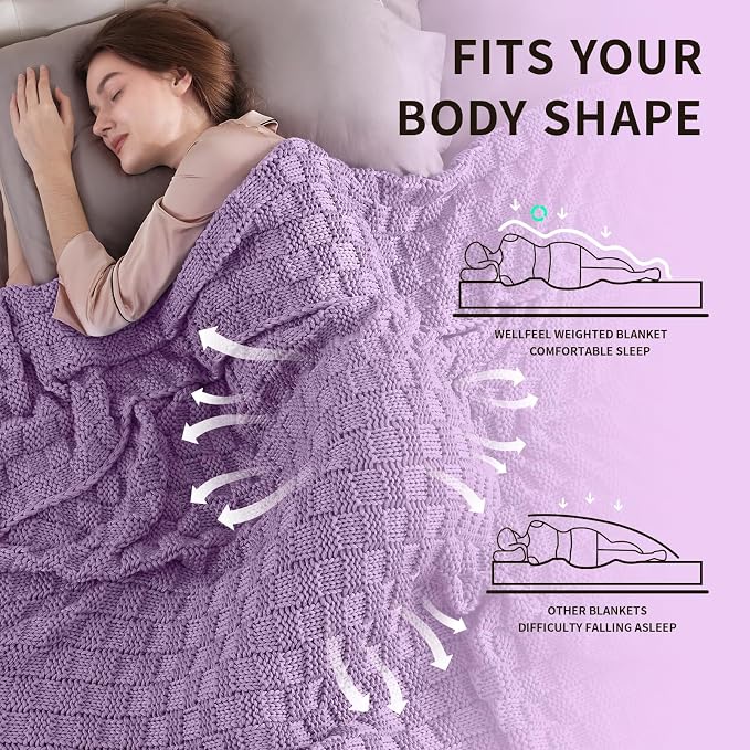 Knitted Weighted Blanket Adult, No Beads Heavy Blanket 60” x 80'' 20lbs - Image 3