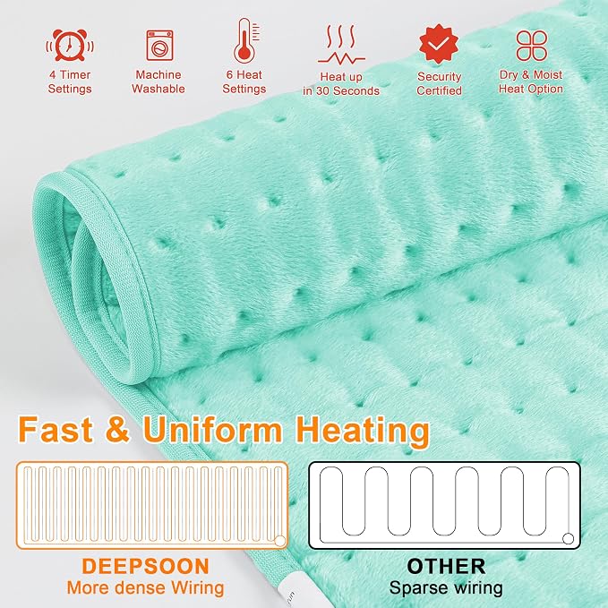 Deepsoon Heating Pad, Electric Heating Pads - Image 8