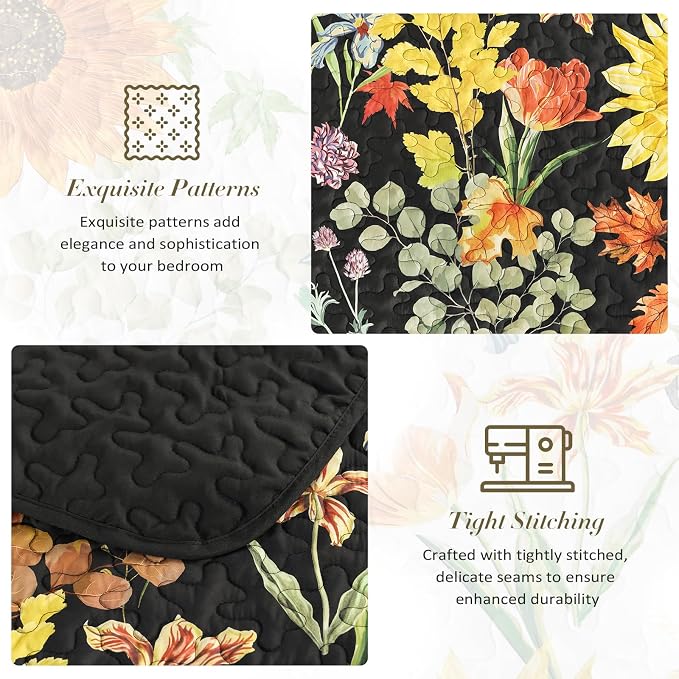 Yiran Quilt King Size, 3 Pieces Spring Summer Soft Lightweight Microfiber - Image 7