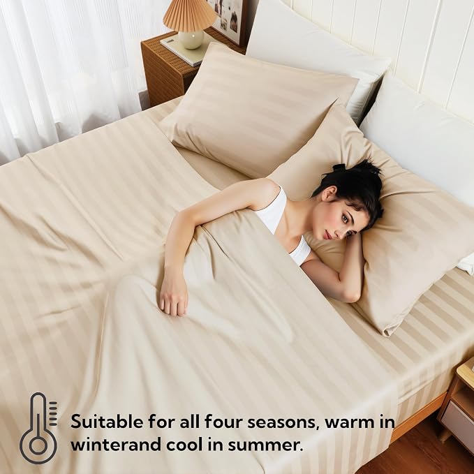 Cotton Flat Sheets Only, 600 TC 100% Cotton Flat Sheet Top Sheet Only, Twin - Image 7