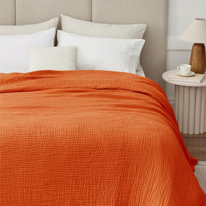 100% Cotton Muslin Blanket Twin 66" x 90", 6 Layers Breathable and Lightweight - Image 7